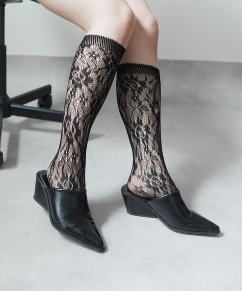 IMARI（イマリ）の「【 IMARI / イマリ 】  総レース ハイソックス（ソックス/靴下・レディース・ホワイト/ブラック/ブラック系その他/ホワイト系その他・FREE）」の9枚目の写真