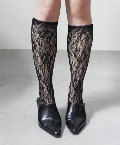 IMARI（イマリ）の「【 IMARI / イマリ 】  総レース ハイソックス（ソックス/靴下・レディース・ホワイト/ブラック/ブラック系その他/ホワイト系その他・FREE）」の10枚目の写真