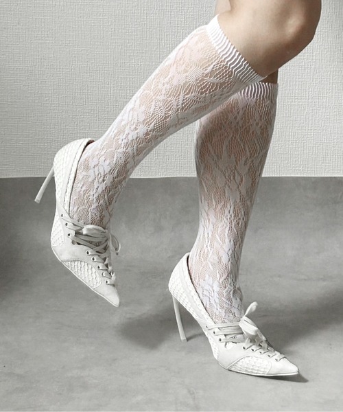 IMARI（イマリ）の「【 IMARI / イマリ 】  総レース ハイソックス（ソックス/靴下・レディース・ホワイト/ブラック/ブラック系その他/ホワイト系その他・FREE）」の13枚目の写真