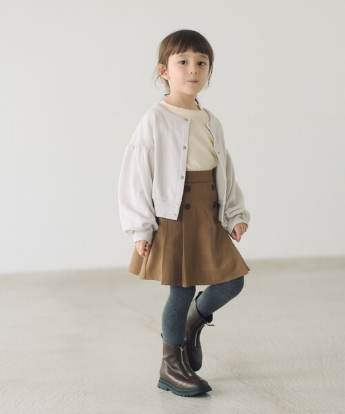 green label relaxing（グリーンレーベルリラクシング）の「チェック ベスト + タックスカート セット / キッズ 100cm-130cm（スーツセット・キッズ・その他1・100cm/110cm/120cm/130cm）」の3枚目の写真