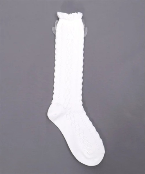 axes femme(アクシーズファム)の「シアーリボンラメハイソックス(ソックス/靴下・キッズ・ブラック/ホワイト・FREE)」の13枚目の写真