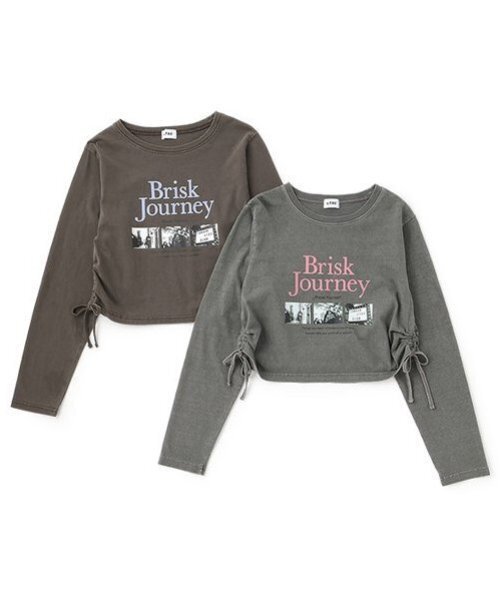 LOVETOXIC(ラブトキシック)の「【LTXC】【綿100%】ピグメントちびT(Tシャツ/カットソー・キッズ・チャコール/ブラウン・S/M/L)」の5枚目の写真