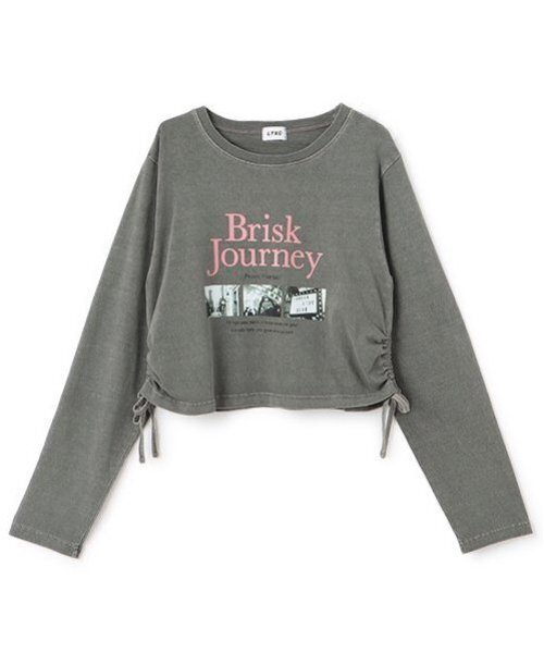 LOVETOXIC(ラブトキシック)の「【LTXC】【綿100%】ピグメントちびT(Tシャツ/カットソー・キッズ・チャコール/ブラウン・S/M/L)」の4枚目の写真