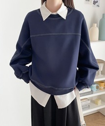 ECLIN（エクラン）の「配色ステッチ裏起毛スウェットプルオーバー（スウェット）」