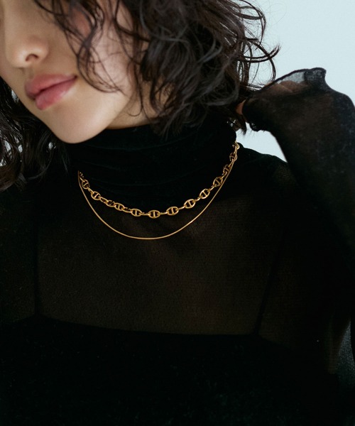 ADAM ET ROPE'(アダムエロペ)の「LES BIJOUX レイヤードネックレス(ネックレス・レディース・ゴールド/シルバー・FREE)」の1枚目の写真