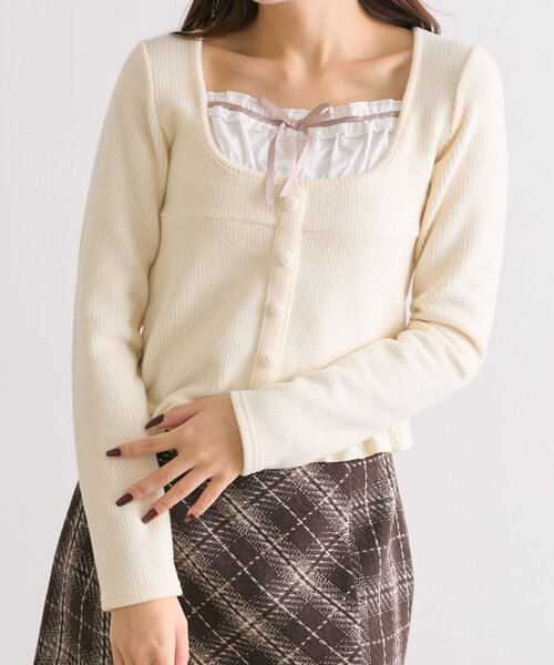 OLIVE des OLIVE(オリーブデオリーブ)の「【SNSで大バズり中!】ドッキングプルオーバー(Tシャツ/カットソー・レディース・ピンク/ブラック/アイボリー・FREE)」の11枚目の写真