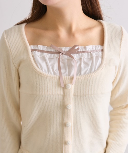 OLIVE des OLIVE(オリーブデオリーブ)の「【SNSで大バズり中!】ドッキングプルオーバー(Tシャツ/カットソー・レディース・ピンク/ブラック/アイボリー・FREE)」の7枚目の写真