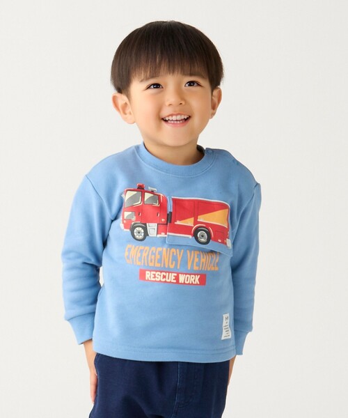 SHIPS Colors（シップス カラーズ）の「SHIPS Colors: 80～130cm / エマージェンシー ビハイクル(消防車) スウェット（スウェット・キッズ・グレー/ブルー/ブラック/イエロー・80/90/100/110/120/130）」の3枚目の写真