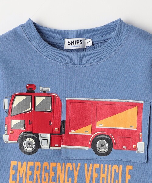 SHIPS Colors（シップス カラーズ）の「SHIPS Colors: 80～130cm / エマージェンシー ビハイクル(消防車) スウェット（スウェット・キッズ・グレー/ブルー/ブラック/イエロー・80/90/100/110/120/130）」の19枚目の写真