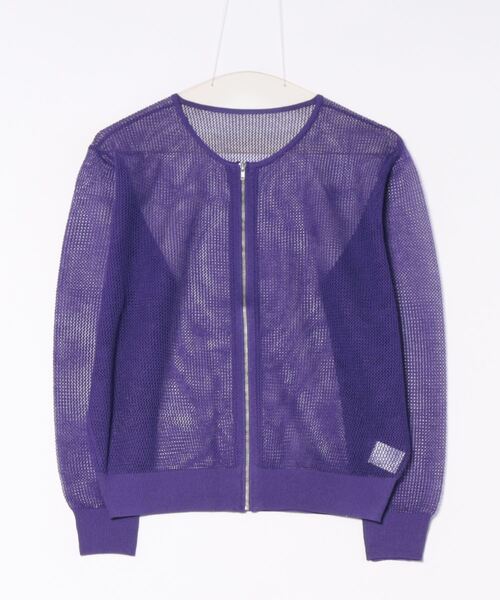 TITE IN THE STORE（ティテ　インザ　ストア）の「メッシュ編みジップニットカーディガン（カーディガン/ボレロ・レディース・ブラック/ベージュ/パープル・38）」の21枚目の写真