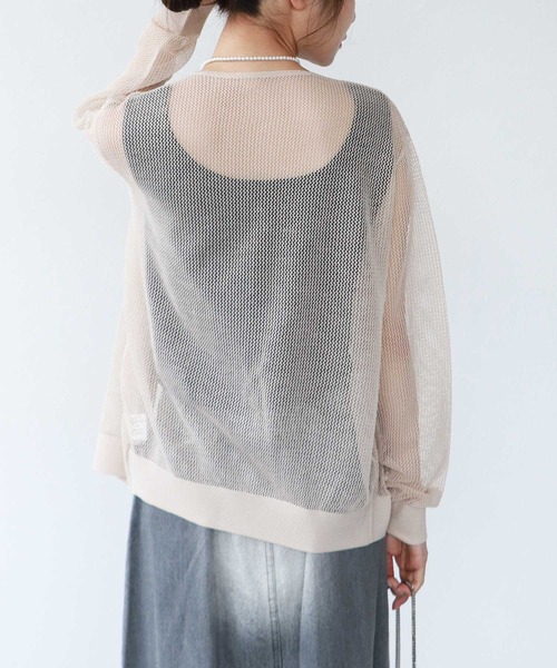 TITE IN THE STORE（ティテ　インザ　ストア）の「メッシュ編みジップニットカーディガン（カーディガン/ボレロ・レディース・ブラック/ベージュ/パープル・38）」の5枚目の写真