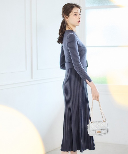 12Twelve Agenda（トゥエルブ　アジェンダ）の「プチハイネックリブロングニットワンピース（ワンピース・レディース・チャコールグレー/アイボリー・S/M）」の20枚目の写真