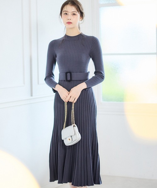 12Twelve Agenda（トゥエルブ　アジェンダ）の「プチハイネックリブロングニットワンピース（ワンピース・レディース・チャコールグレー/アイボリー・S/M）」の21枚目の写真
