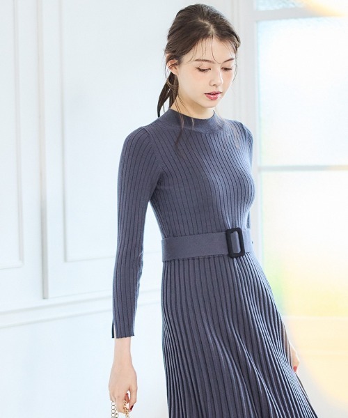 12Twelve Agenda（トゥエルブ　アジェンダ）の「プチハイネックリブロングニットワンピース（ワンピース・レディース・チャコールグレー/アイボリー・S/M）」の22枚目の写真