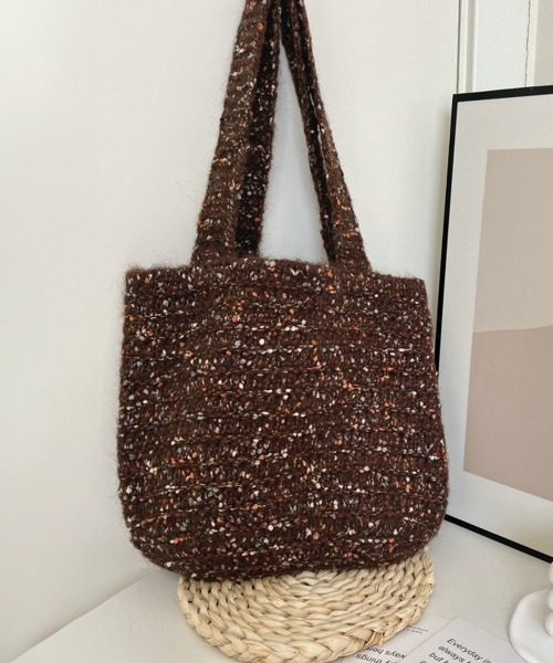 MUNIER★韓国★人気ブランド★POUND BAG_2COLORS 追跡あり セール】ニットバッグ ハンドバッグ 韓国風（ハンドバッグ
