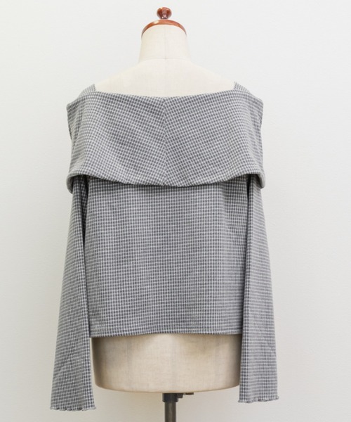 CLETTE（クレット）の「ドロストリボンチェック柄プルオーバー（Tシャツ/カットソー・レディース・グレー/ブラック・4L/3L/LL）」の16枚目の写真