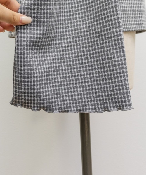 CLETTE（クレット）の「ドロストリボンチェック柄プルオーバー（Tシャツ/カットソー・レディース・グレー/ブラック・4L/3L/LL）」の21枚目の写真