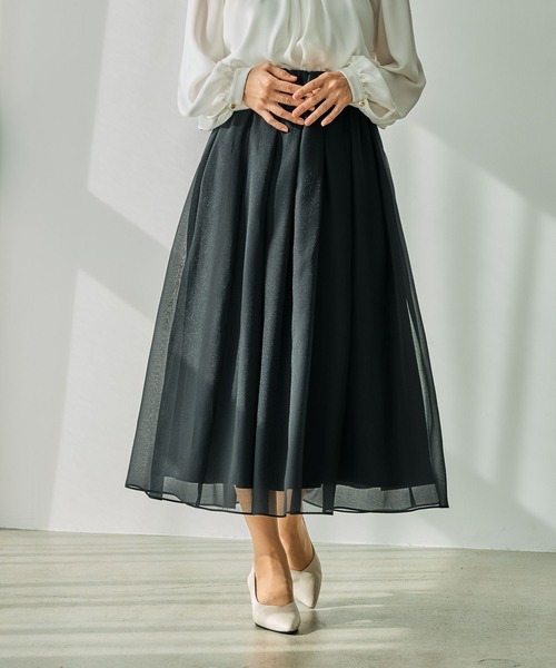 LEPSIM（レプシィム）の「【入卒式／セレモニー】タックフレアスカート　207776（スカート・レディース・ブラック/ライトベージュ・FREE）」の13枚目の写真