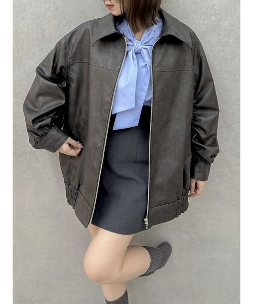 dazzlin（ダズリン）の「オーバーフォルムフェイクレザーブルゾン（ブルゾン・レディース・ブラック・FREE）」の22枚目の写真