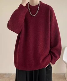 【秋冬】オーバーサイズカラークルーネックニット【男女兼用】
