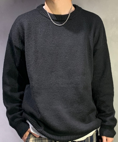 link lot（リンクロット）の「【秋冬】オーバーサイズカラークルーネックニット【男女兼用】（ニット/セーター・メンズ・ブラック/ブラウン/レッド/ミント/アイボリー/ブルー/ワイン/ダークグレー・M/L）」の14枚目の写真