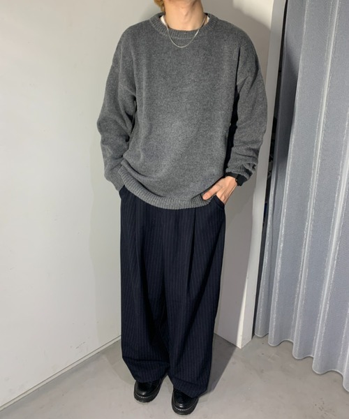 link lot（リンクロット）の「【秋冬】オーバーサイズカラークルーネックニット【男女兼用】（ニット/セーター・メンズ・ブラック/ブラウン/レッド/ミント/アイボリー/ブルー/ワイン/ダークグレー・M/L）」の18枚目の写真