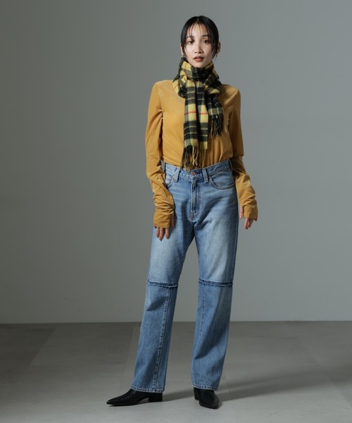 NANO universe（ナノユニバース）の「シアーベロアロングTシャツ（Tシャツ/カットソー・レディース・ブラック/イエロー/アイボリー・FREE）」の8枚目の写真