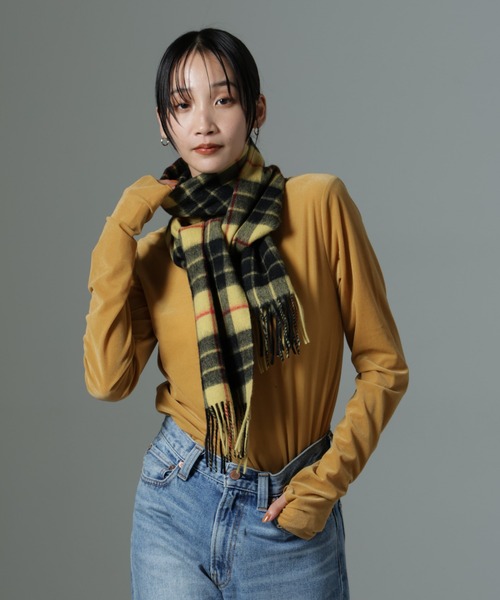 NANO universe（ナノユニバース）の「シアーベロアロングTシャツ（Tシャツ/カットソー・レディース・ブラック/イエロー/アイボリー・FREE）」の7枚目の写真