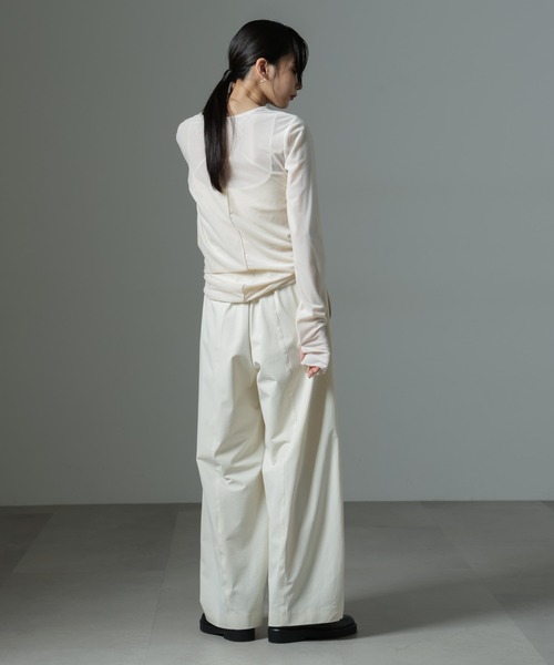 NANO universe（ナノユニバース）の「シアーベロアロングTシャツ（Tシャツ/カットソー・レディース・ブラック/イエロー/アイボリー・FREE）」の15枚目の写真