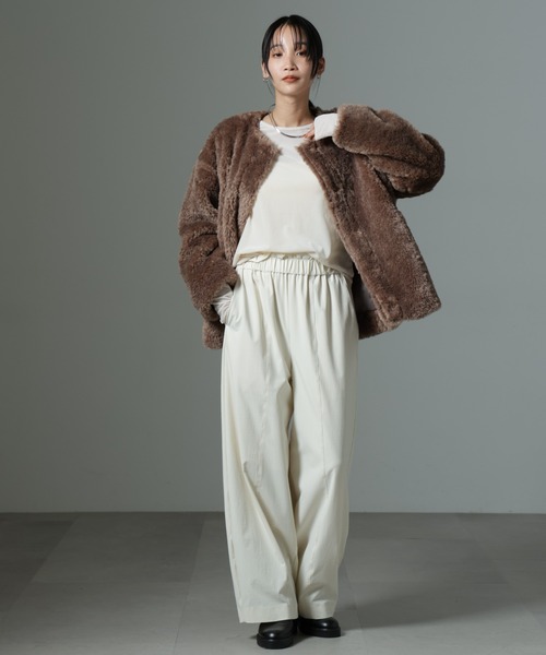 NANO universe（ナノユニバース）の「シアーベロアロングTシャツ（Tシャツ/カットソー・レディース・ブラック/イエロー/アイボリー・FREE）」の17枚目の写真