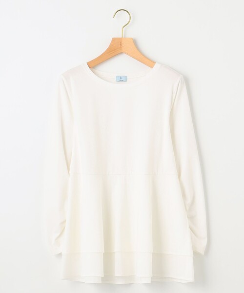 組曲(クミキョク)の「ベア天シャツコンビティアード ロングTシャツ(Tシャツ/カットソー・レディース・アイボリー系1/アイボリー系・6/5/7)」の9枚目の写真