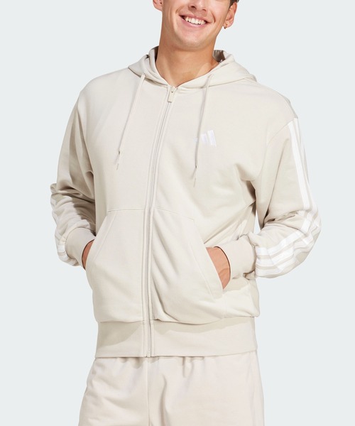 エッセンシャルズ スリーストライプス フレンチテリー フルジップパーカー / アディダス adidas（パーカー）｜adidas（アディダス）