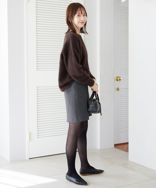 スローブイエナ 大人カジュアル カシミヤ混 ニット セーター ネイビー フリー SLOBE IENA（スローブイエナ）の「《追加》フォックスウールカシミヤ