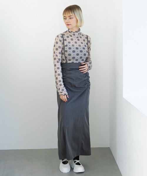 MAISON BREEZE reveur(メゾンブリーズレヴール)の「【MAISON BREEZE reveur】high neck printed sheer tops ハイネックプリントメローシアートップス(Tシャツ/カットソー・レディース・ベージュ系その他2/ブラック系その他2/ベージュ/ブラック・FREE)」の14枚目の写真