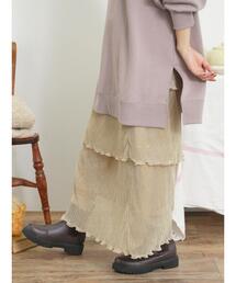 Samansa Mos2 | ◎ラメプリーツティアードスカート(スカート)