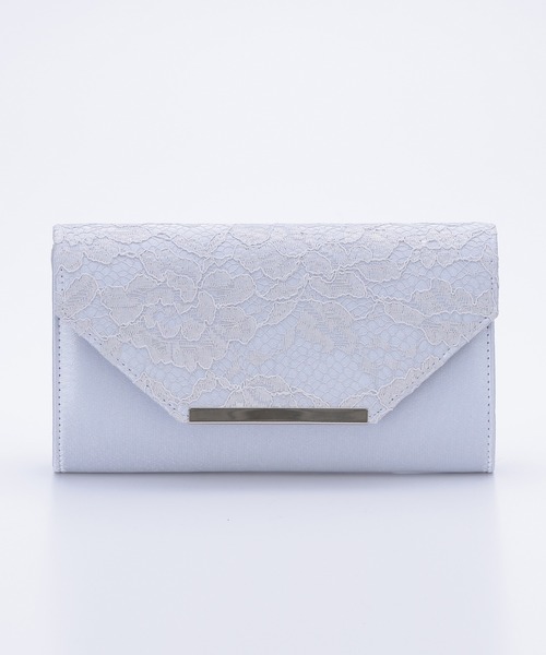 haremode（ハレモード）の「結婚式 お呼ばれ 謝恩会 成人式 対応 クラッチバッグ レター型 レース チェーン付き2WAY パーティ オケージョン バッグ（クラッチバッグ・レディース・ベージュ/シルバー/ブラック・FREE）」の3枚目の写真