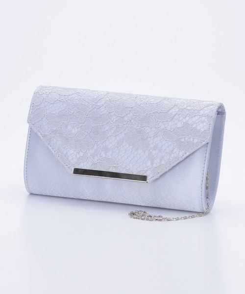 haremode（ハレモード）の「結婚式 お呼ばれ 謝恩会 成人式 対応 クラッチバッグ レター型 レース チェーン付き2WAY パーティ オケージョン バッグ（クラッチバッグ・レディース・ベージュ/シルバー/ブラック・FREE）」の6枚目の写真
