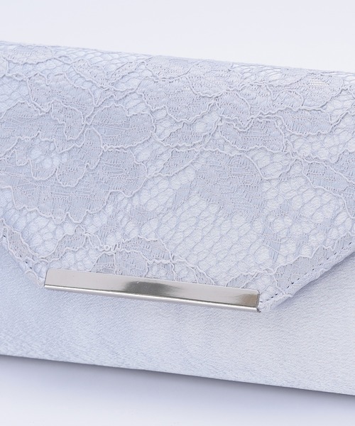 haremode（ハレモード）の「結婚式 お呼ばれ 謝恩会 成人式 対応 クラッチバッグ レター型 レース チェーン付き2WAY パーティ オケージョン バッグ（クラッチバッグ・レディース・ベージュ/シルバー/ブラック・FREE）」の7枚目の写真