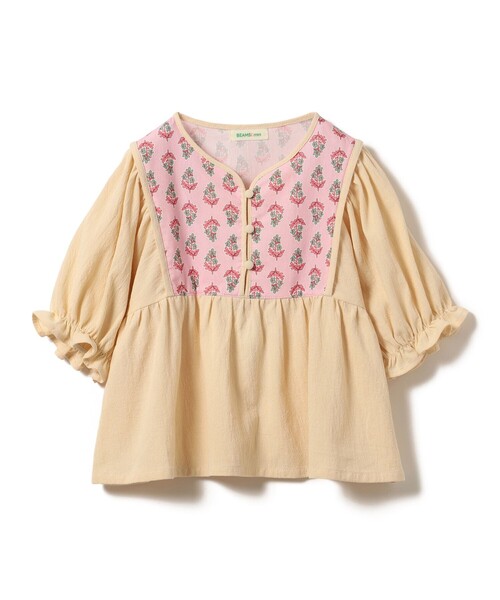 BEAMS mini(ビームスミニ)の「エスニック フラワー ブラウス 2025SS(90~150cm)(シャツ/ブラウス・キッズ・イエロー/ピンク・90/100/110/120/130/140/150)」の1枚目の写真