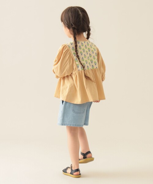 BEAMS mini(ビームスミニ)の「エスニック フラワー ブラウス 2025SS(90~150cm)(シャツ/ブラウス・キッズ・イエロー/ピンク・90/100/110/120/130/140/150)」の7枚目の写真