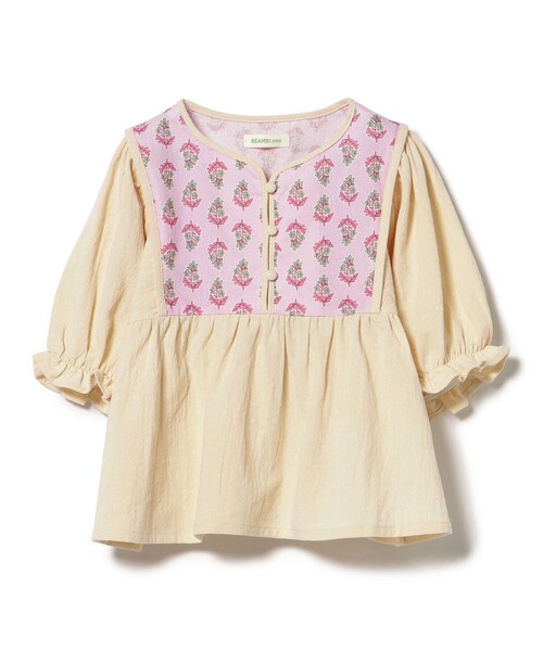 BEAMS mini(ビームスミニ)の「エスニック フラワー ブラウス 2025SS(90~150cm)(シャツ/ブラウス・キッズ・イエロー/ピンク・90/100/110/120/130/140/150)」の14枚目の写真