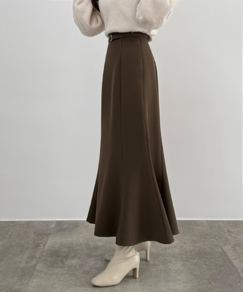 選べる】細ベルト付きハイウエススカート（マーメイド／フレア