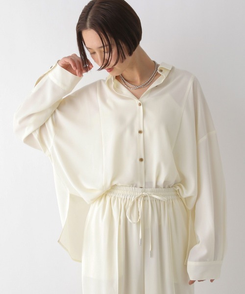 LEPSIM（レプシィム）の「マルチメリット切り替えシャツ　242755（シャツ/ブラウス・レディース・カーキ/アイボリー/ネイビー/ベージュ・FREE）」の8枚目の写真