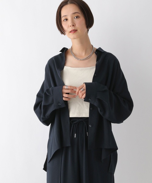 LEPSIM（レプシィム）の「マルチメリット切り替えシャツ　242755（シャツ/ブラウス・レディース・カーキ/アイボリー/ネイビー/ベージュ・FREE）」の14枚目の写真