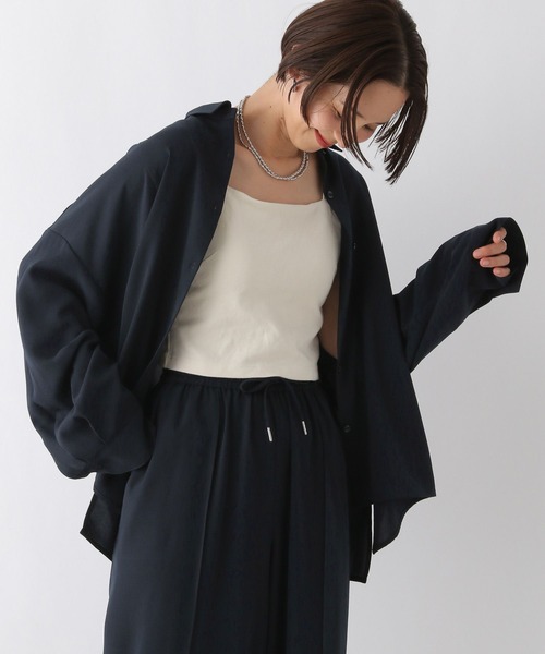 LEPSIM（レプシィム）の「マルチメリット切り替えシャツ　242755（シャツ/ブラウス・レディース・カーキ/アイボリー/ネイビー/ベージュ・FREE）」の16枚目の写真