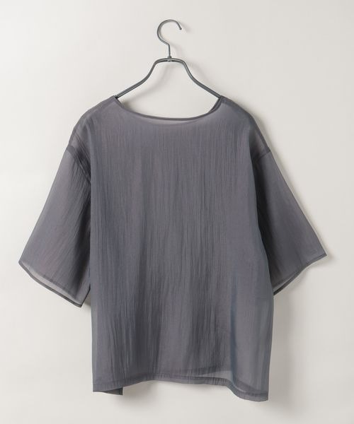 JEANASIS(ジーナシス)の「カラーシアープルオーバーSS/321929(Tシャツ/カットソー・レディース・チャコールグレー/ベージュ/ブルー・FREE)」の4枚目の写真