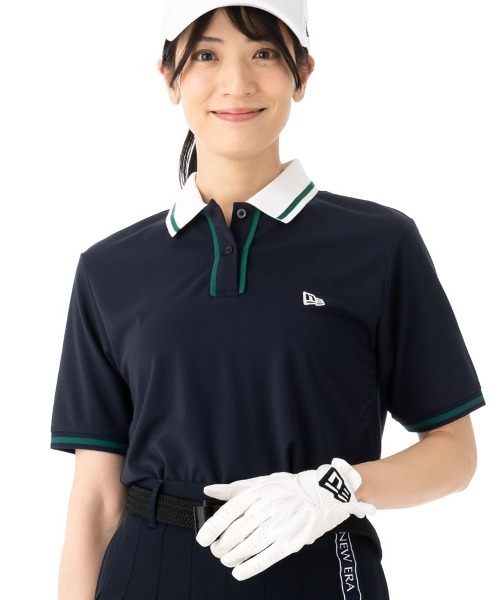 NEW ERA（ニューエラ）の「ニューエラレディースゴルフ 半袖ポロシャツ 吸汗速乾 UVカット（ポロシャツ・レディース・ブラック/ネイビー/ホワイト・L/S/M）」の3枚目の写真