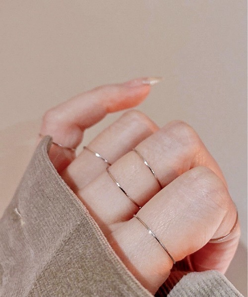 Burner(バーナー)の「【OKUOKU 0909】極細 リング ステンレス 低アレルギー oku-ring-737847431074-2 Nn(リング・レディース・シルバー/ゴールド・US5/US8/US7/US6/US10/US9)」の2枚目の写真