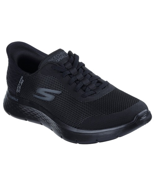 SKECHERS(スケッチャーズ)の「SKECHERS HANDS FREE SLIP-INS GO WALK FLEX-HANDS UP / スケッチャーズ ハンズフリースリップインズ ゴーウォークフレックス ハンズアップ(スニーカー・メンズ・ネイビー/ブラック×ブラック・27cm/26.5cm/26cm/25.5cm/25cm/28cm/27.5cm)」の1枚目の写真