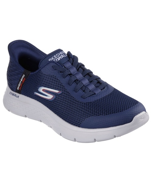 SKECHERS(スケッチャーズ)の「SKECHERS HANDS FREE SLIP-INS GO WALK FLEX-HANDS UP / スケッチャーズ ハンズフリースリップインズ ゴーウォークフレックス ハンズアップ(スニーカー・メンズ・ネイビー/ブラック×ブラック・27cm/26.5cm/26cm/25.5cm/25cm/28cm/27.5cm)」の2枚目の写真